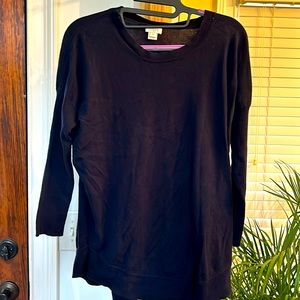 J Crew navy top sz S slimming flattering thin boho feel